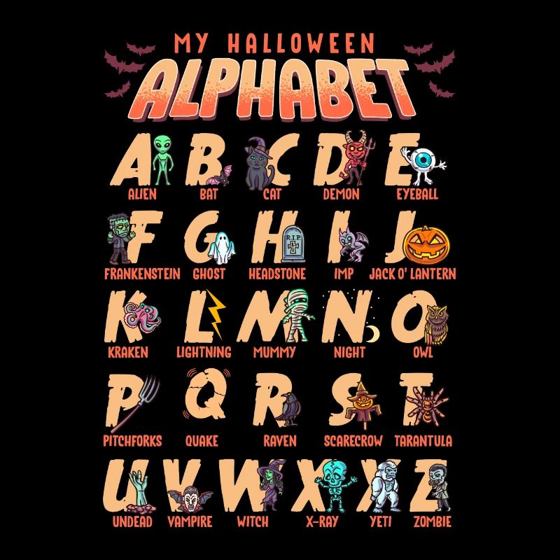 Halloween Alphabet in Englisch Spaß