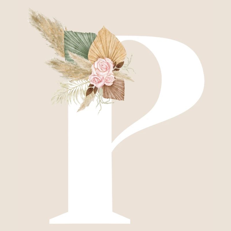 lettre P fleuris
