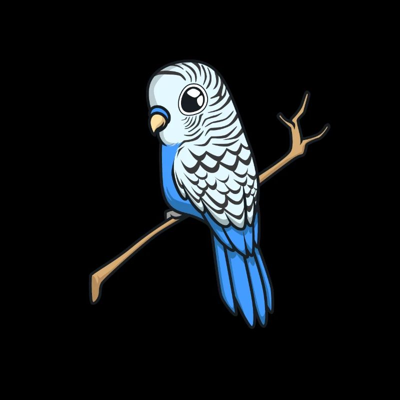 Perruche bleue kawaii