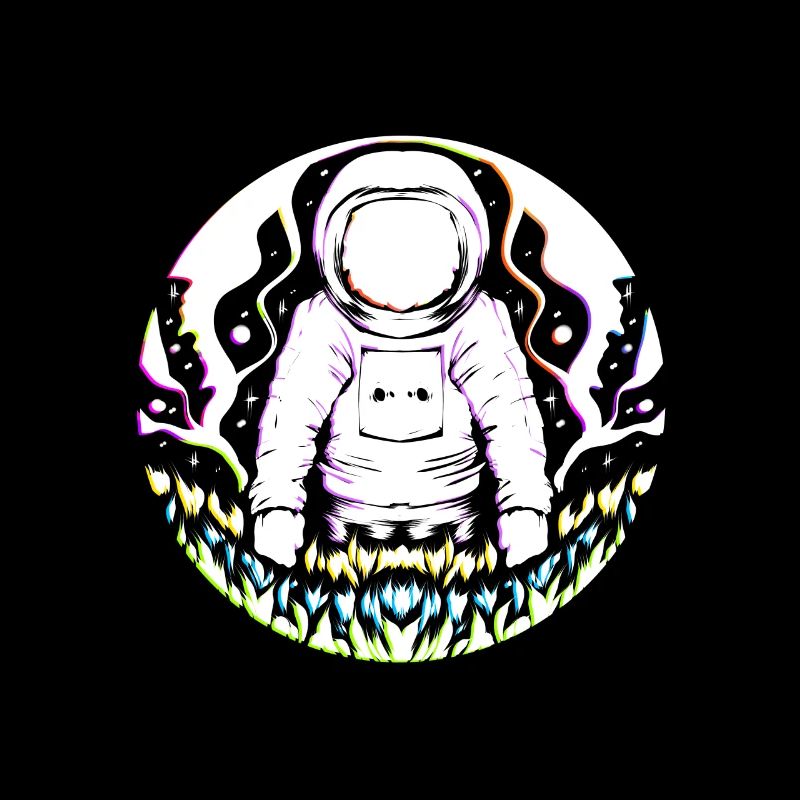 Trippy Astronaut Space Ship