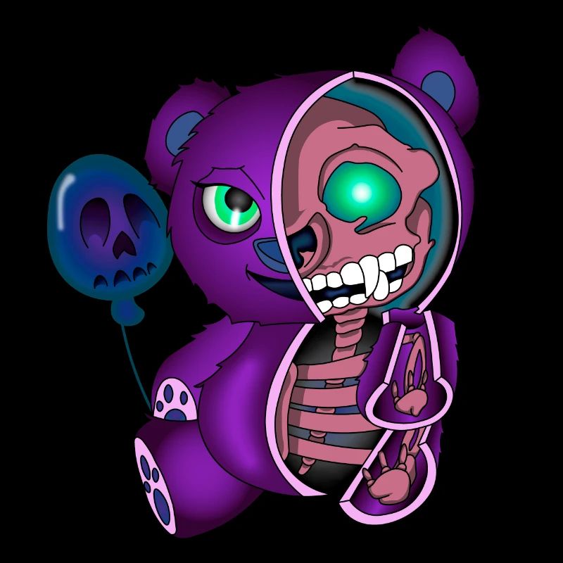 Skull Teddy Bear Skelett Bär Halloweenshirt