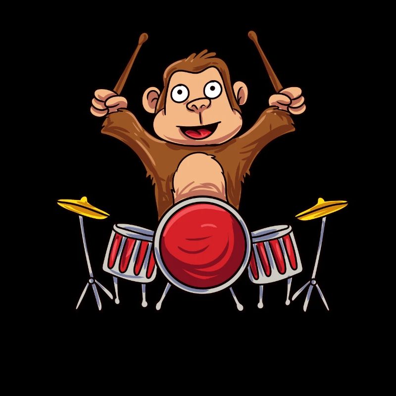 Monkey joue de la batterie