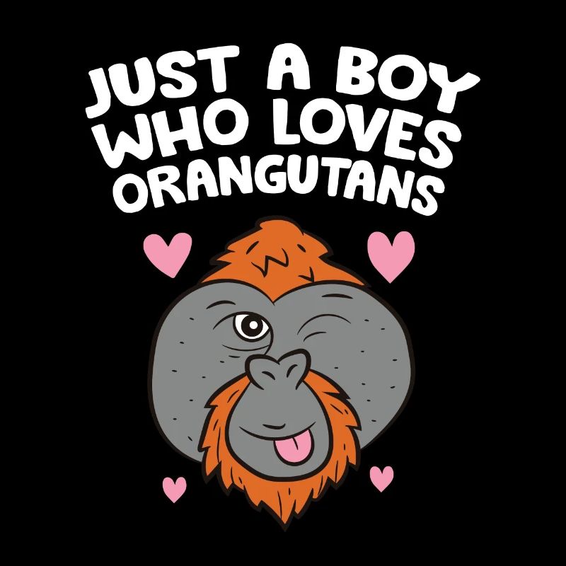 Nur ein Junge, der Orang-Utans liebt
