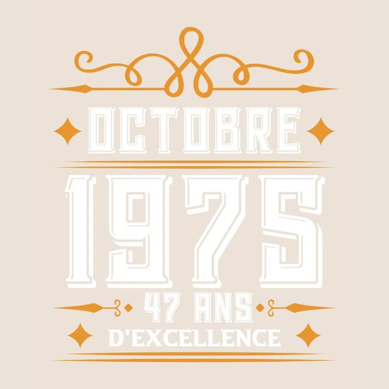 Octobre 1975 47 Ans d'excellence Idée Cadeau.