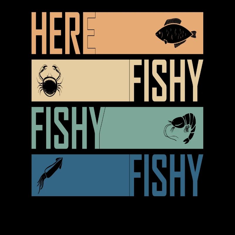 Ici Poisson Poisson Poisson Chasse Cool Pêcheur Rétro