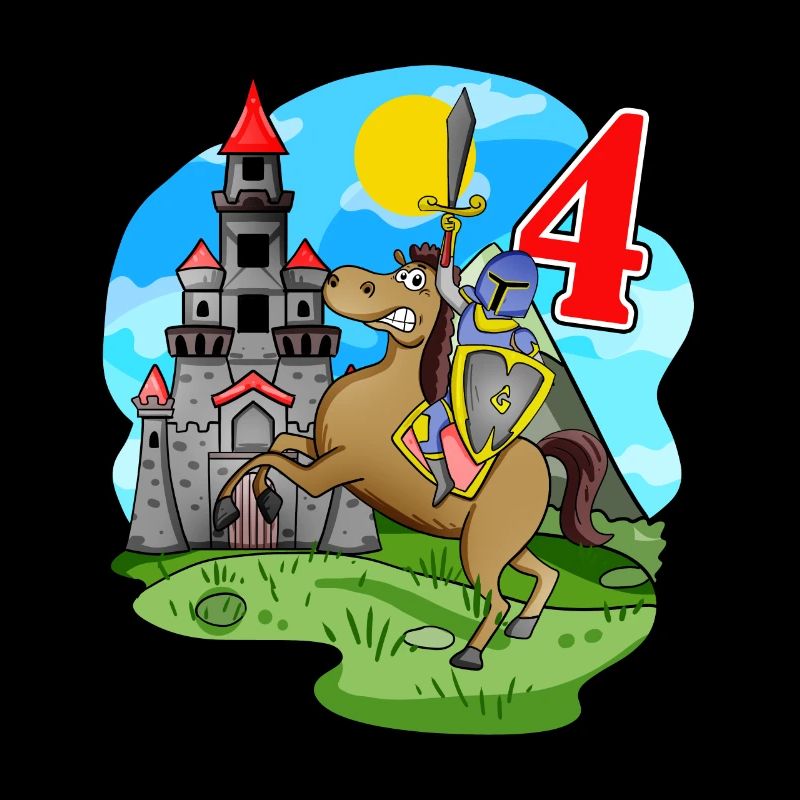 Ritter 4. Geburtstag 4 Jahre Junge Geschenk