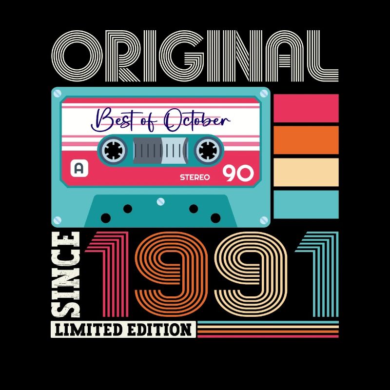 October Born 1991 31st Birthday Gift Tape
