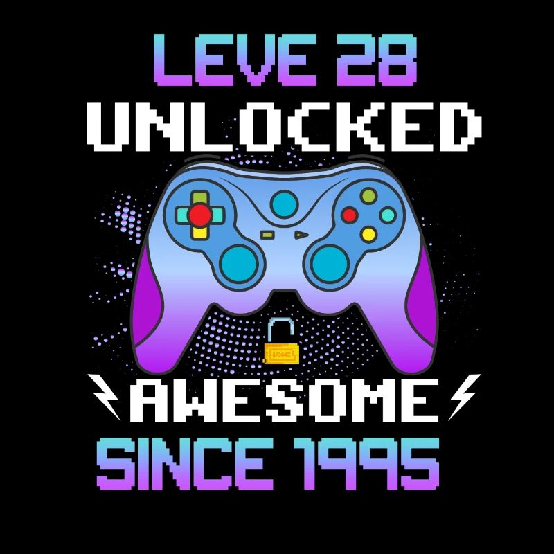 Level 28 Unlocked Awesome Since 1995 Funny Gamer