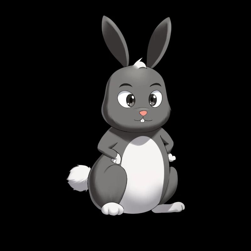 Happy animals cute rabbit with big eyes