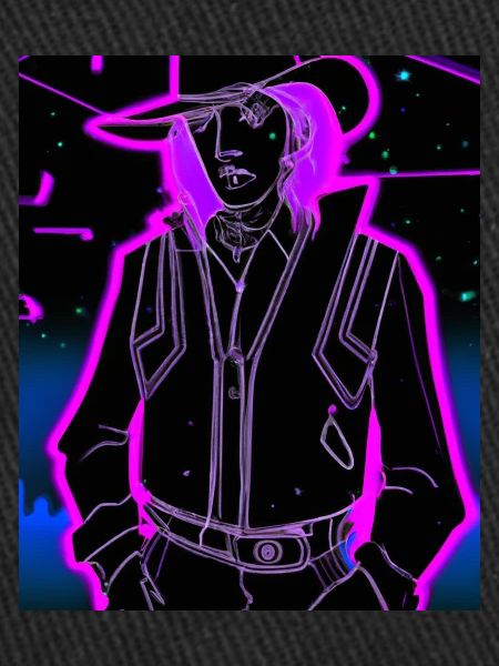 Goth Synthwave Outrun Goth Cowboy