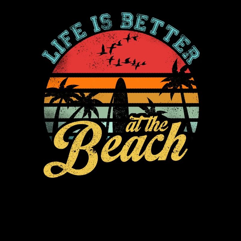 Das Leben ist besser am Strand Retro Summer Cool