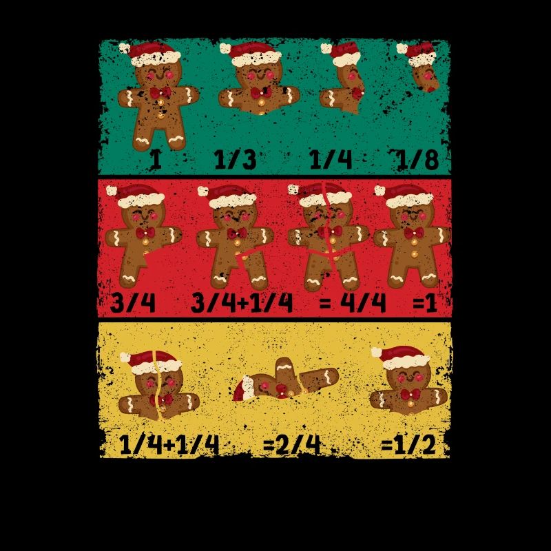 Weihnachten Math Lehrer Bruch Lebkuchen Cookie