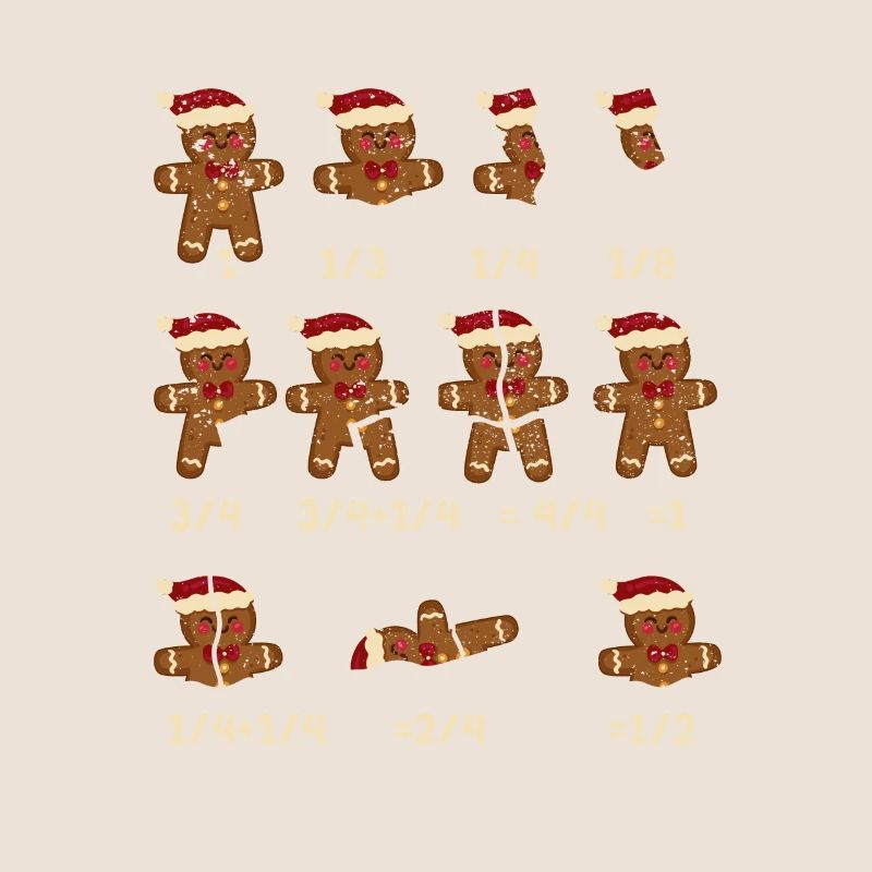 Weihnachten Math Lehrer Bruch Lebkuchen Cookie