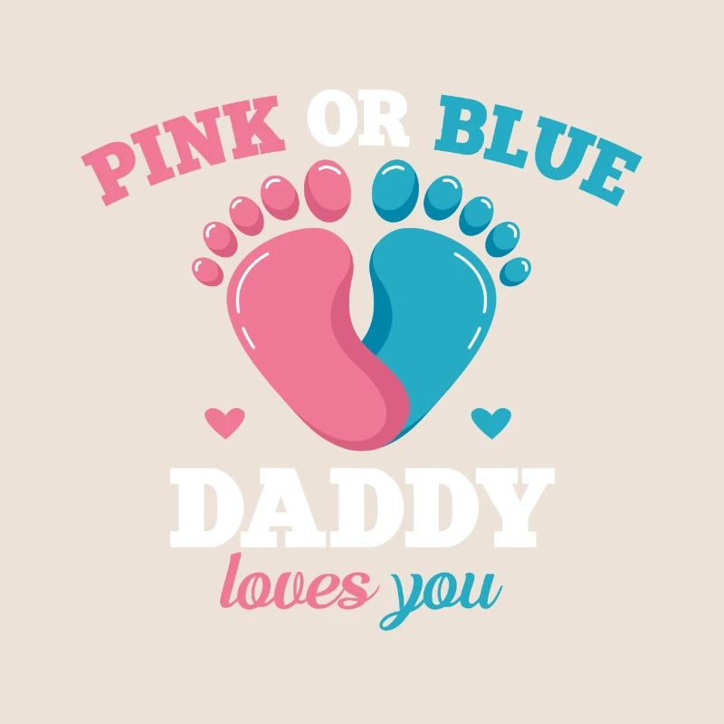 Pink Oder Blue Daddy Liebt Dich Vater Geschlecht