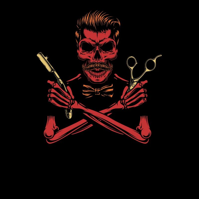 Barber Barbershop Skull Coiffeur