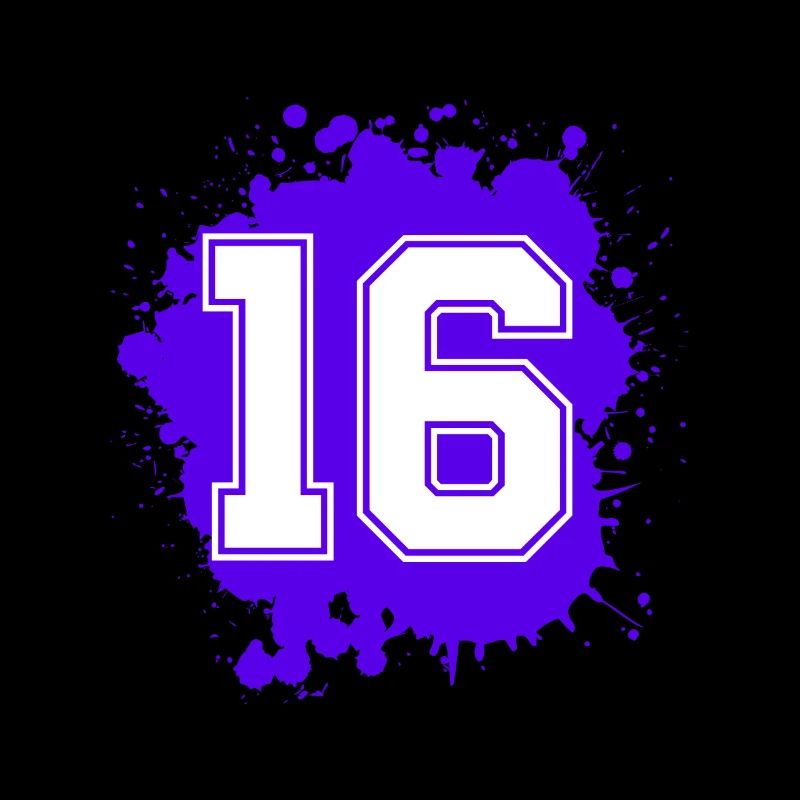16 Zahl Klecks