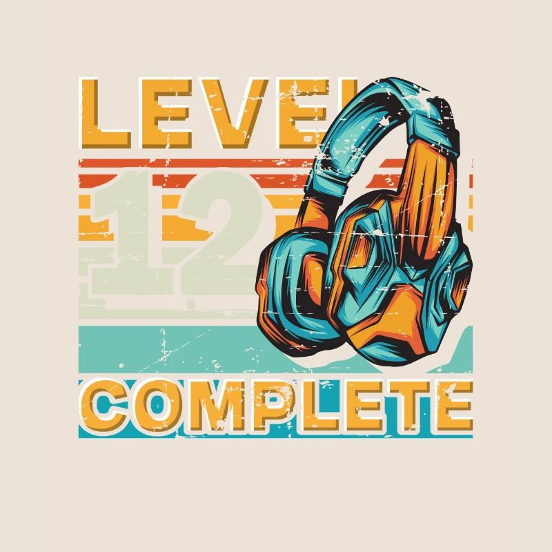 Gaming Birthday Level 12 Complete for gamers.