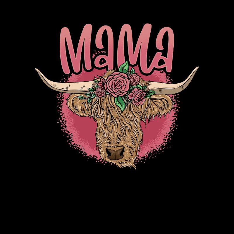 Maman vache écossaise des Highlands