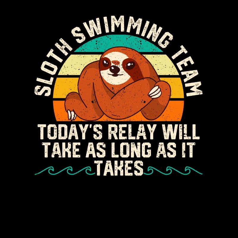 Funny Swim Synchronized Swimmers Relax Sloth