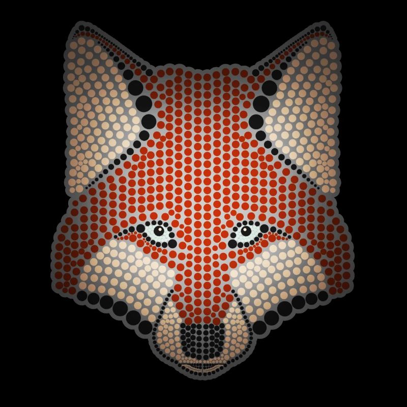 Conception d'animal de la forêt de renard parsemée de tête d'animal