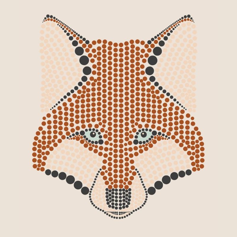 Conception d'animal de la forêt de renard parsemée de tête d'animal