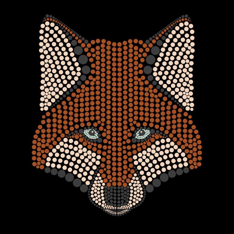 Conception d'animal de la forêt de renard parsemée de tête d'animal