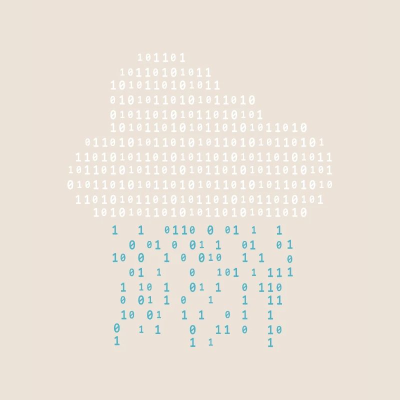 Programmer - binary code cloud rain