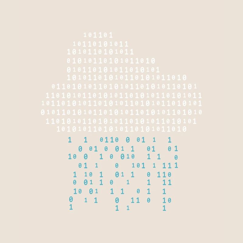 Binary Cloud Rain Nerd Gamer Gaming Programmer