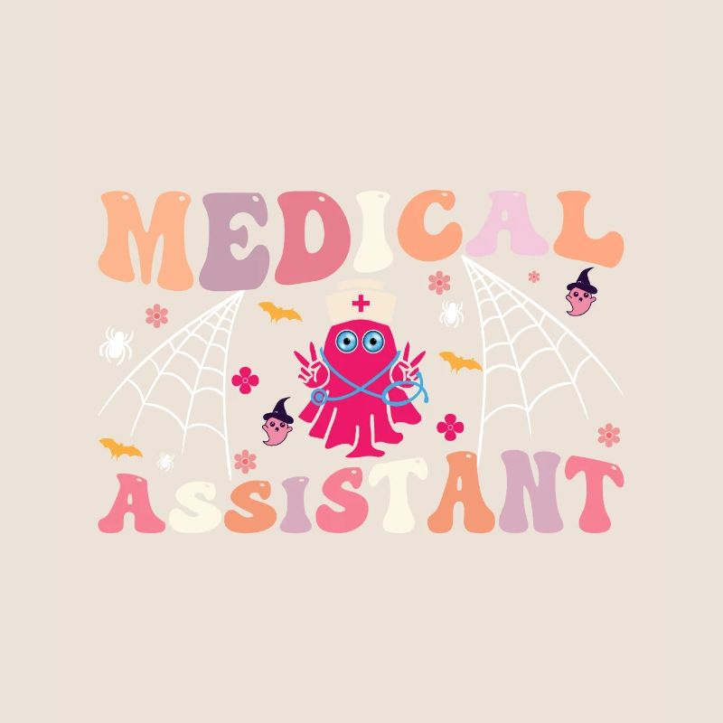 Medizinischer Assistent Spooky Ghost Spinnt Seine