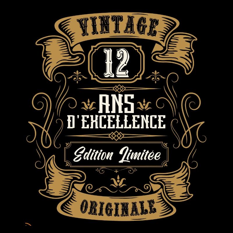 Vintage 12 ans, Idée cadeau d'anniversaire 12 ans.