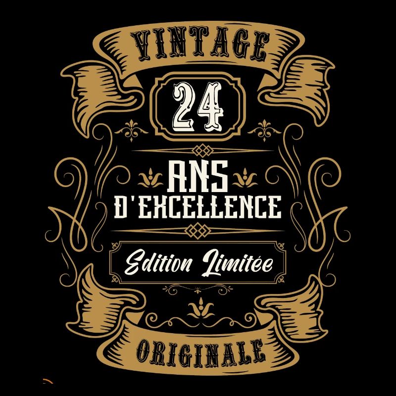 Vintage 24 ans, Idée cadeau d'anniversaire 24 ans.