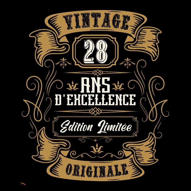 Vintage 28 ans, Idée cadeau d'anniversaire 28 ans.
