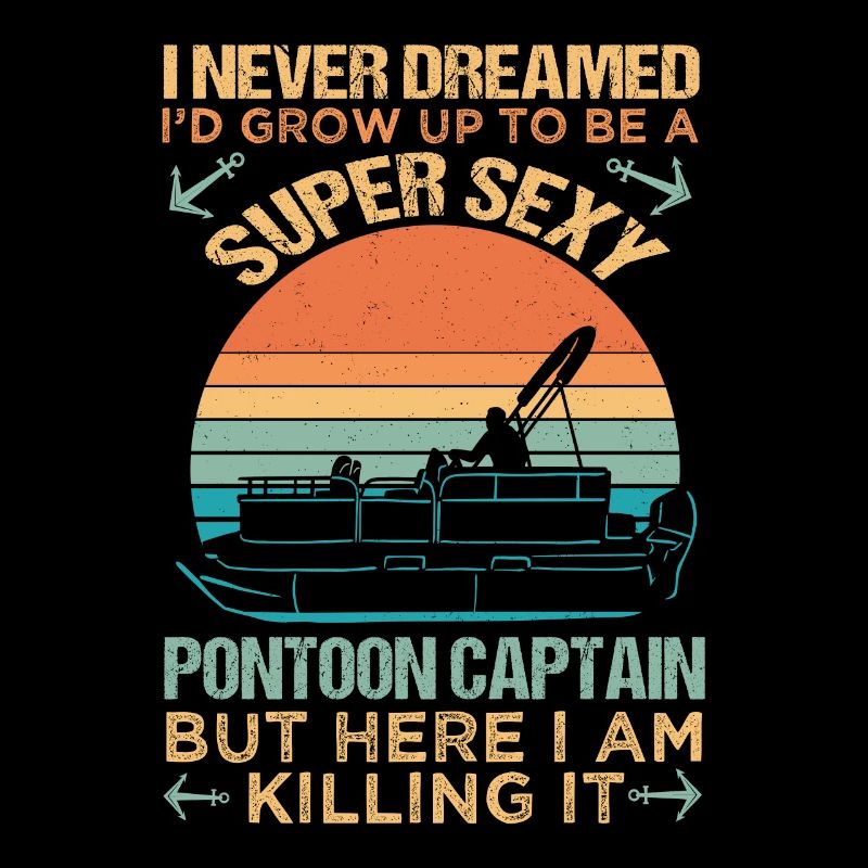 Bateau ponton Capitaine de bateau Naviguant Ponton de lac