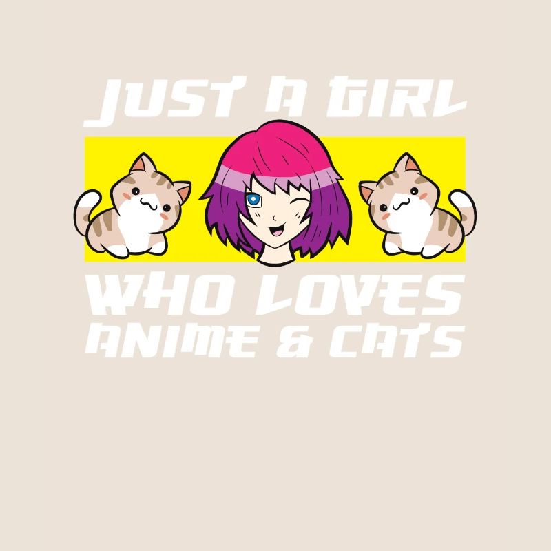 Nur ein Mädchen, das Anime und Katzen liebt
