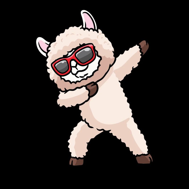 Alpaga dansant avec des lunettes de soleil danseur de danse