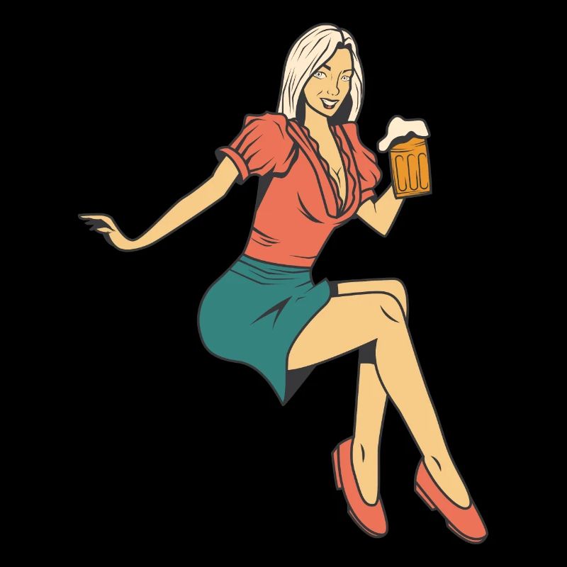 Femme avec de la bière