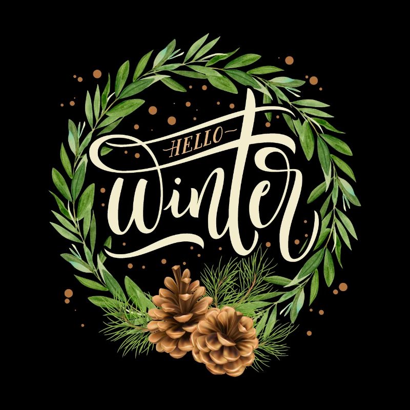 Winter Typography Winter-Magic Winter pine cones