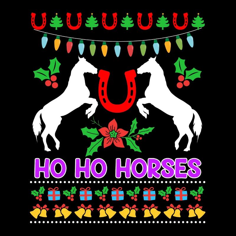 Ho Ho Chevaux Ugly Chritsmas Cavalier Cavalier