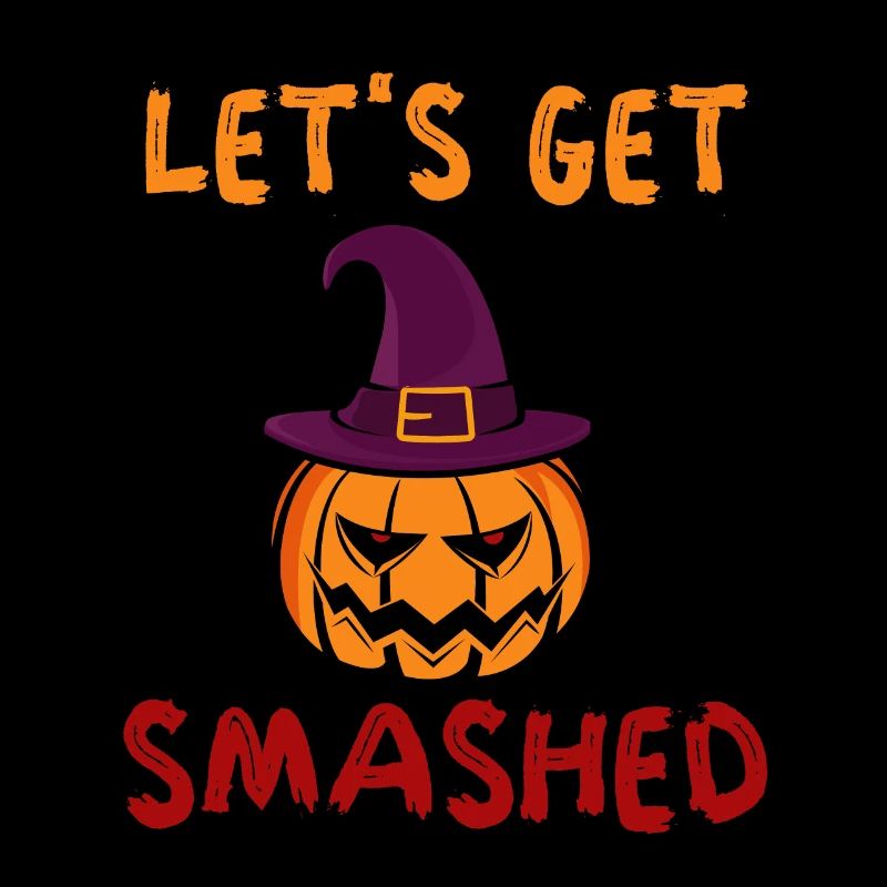 Let’s Get Smashed Pumpkin Lantern Witch Halloween