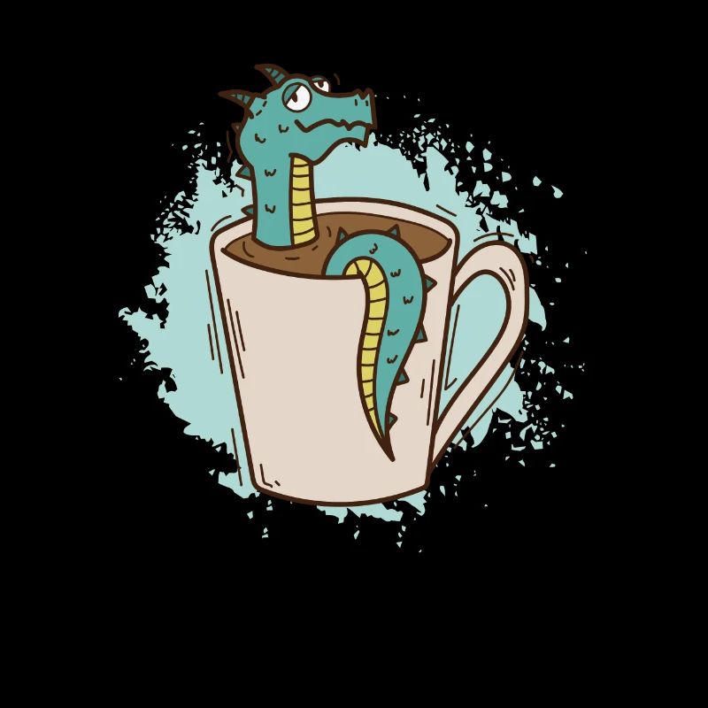 Dragon in a cup cute mythical creature