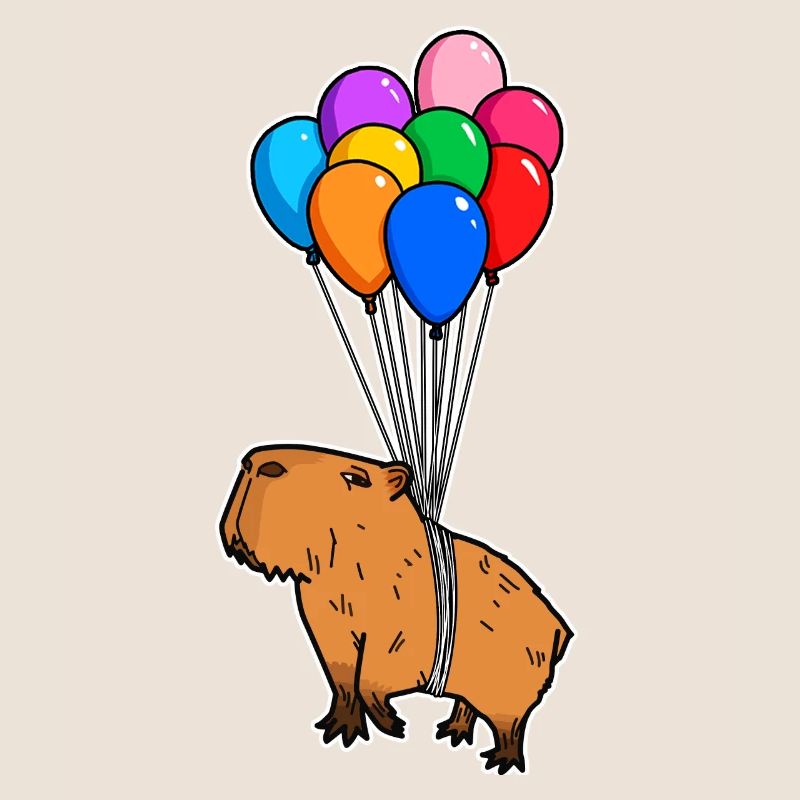 Capybara Rongeur Géant Caver avec Ballons Capybara