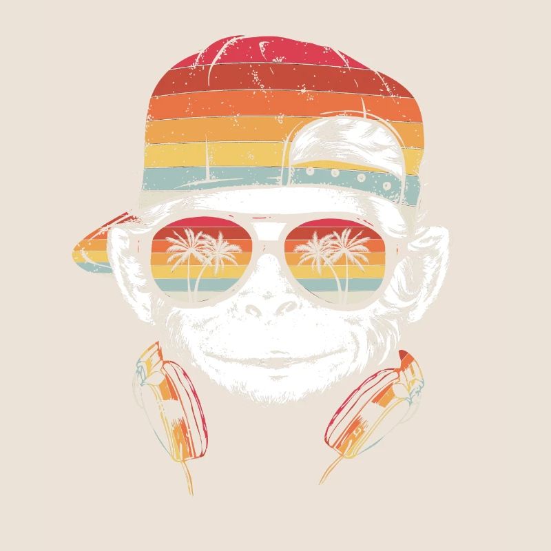 Monkey Cooler Affe DJ Kopfhörer Geschenkidee Party