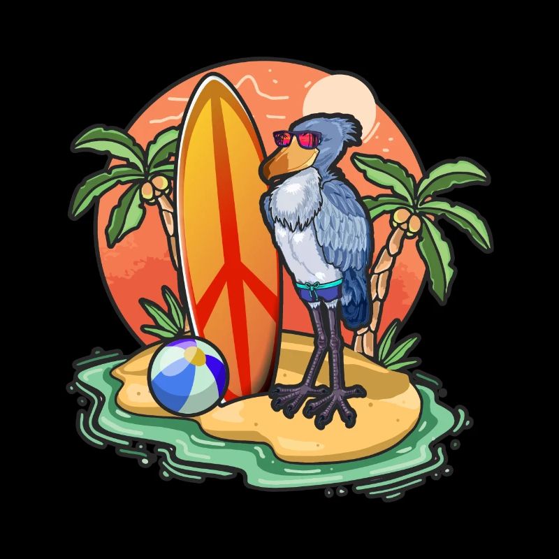 Drôle de Shoebill Surf Lovers Cool Planche de surf Surf
