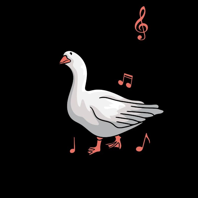 Geese and Music Notes Musician Clef Goose