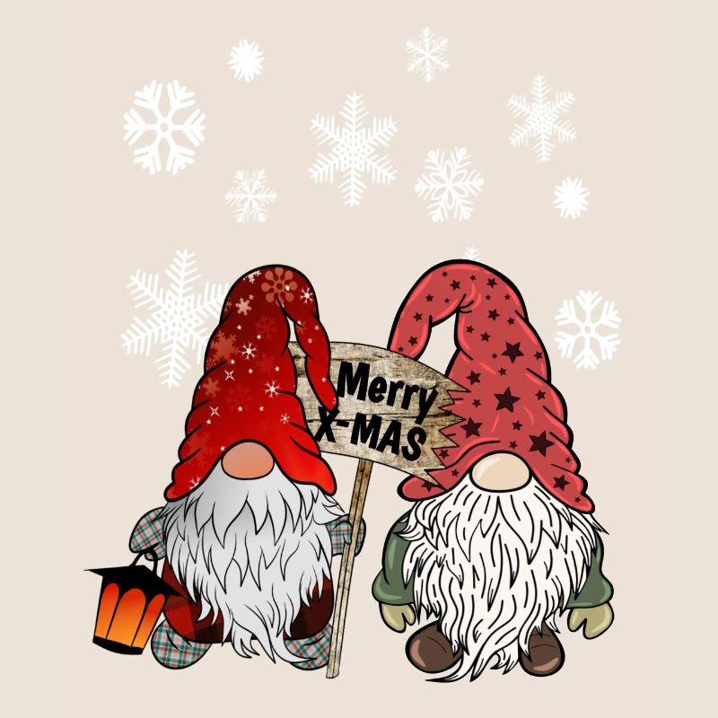 Gnom Weihnachts Wichtel mit Schneeflocken