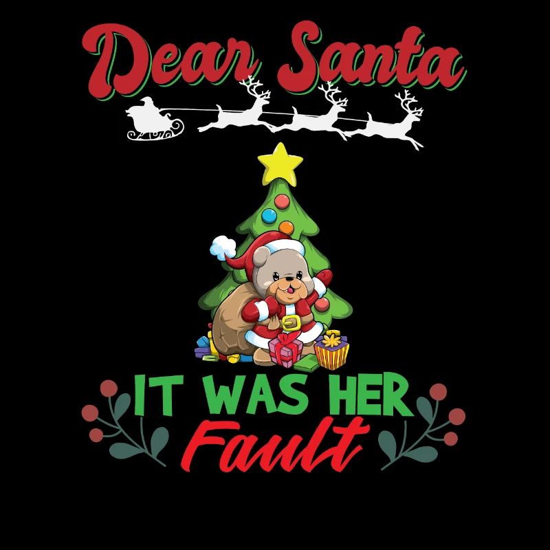 Dear Santa It Was Her Fault Siblings Matching Xmas