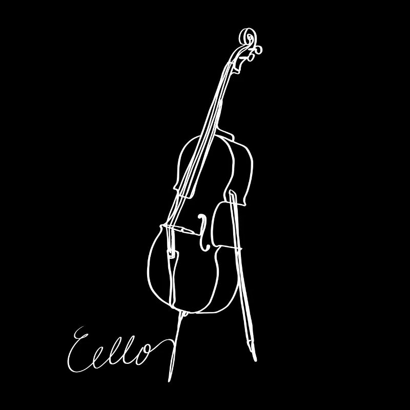 Cello Oneline Art - Musicien de violoncelle Violoncelliste