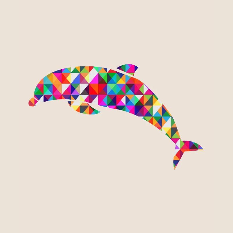 Mosaïque de dauphins colorée