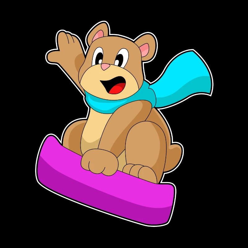 Bear Snowboarder Snowboard