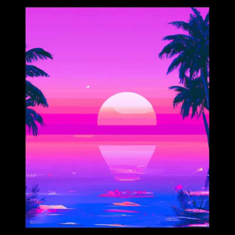 Vaporwave Sun Synthwave Sunset Palms